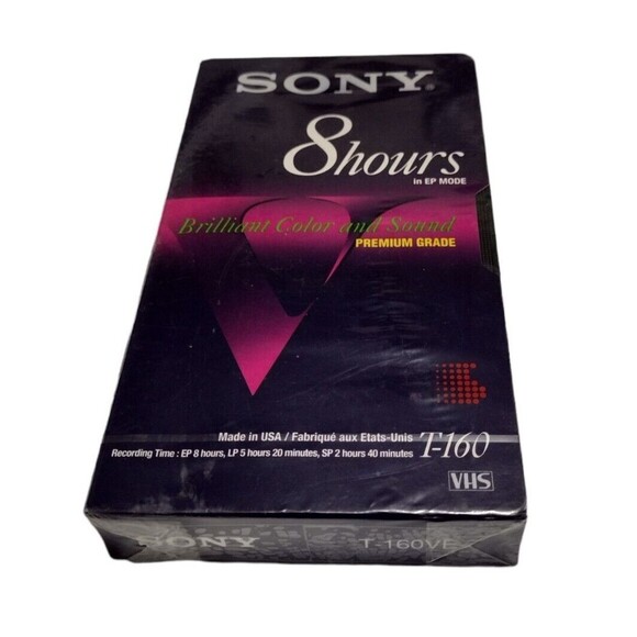 Sony T-160VE 327Min 8HR VHS Premium Grade  Video Cassette Tape Made in USA -NEW - Picture 1 of 4